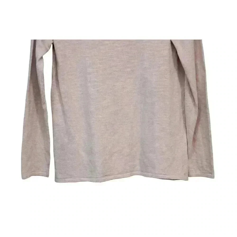 NWT J Jill Blouse Small Pink Cotton Linen Lightweight Coastal Knit Long Sleeve - Picture 10 of 12